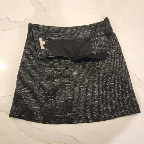 Ann Taylor Loft Black White Tweed with Metallic Thread Above Knee Skirt Size 2 - Picture 8 of 14